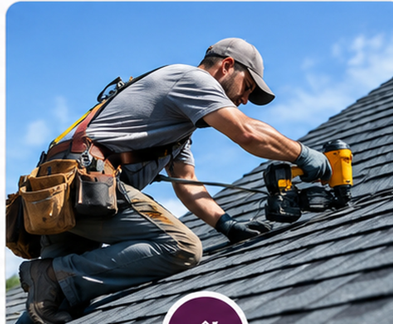 Roofers working on a residential roof